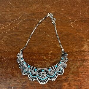 Elegant Silver and Turquoise Necklace